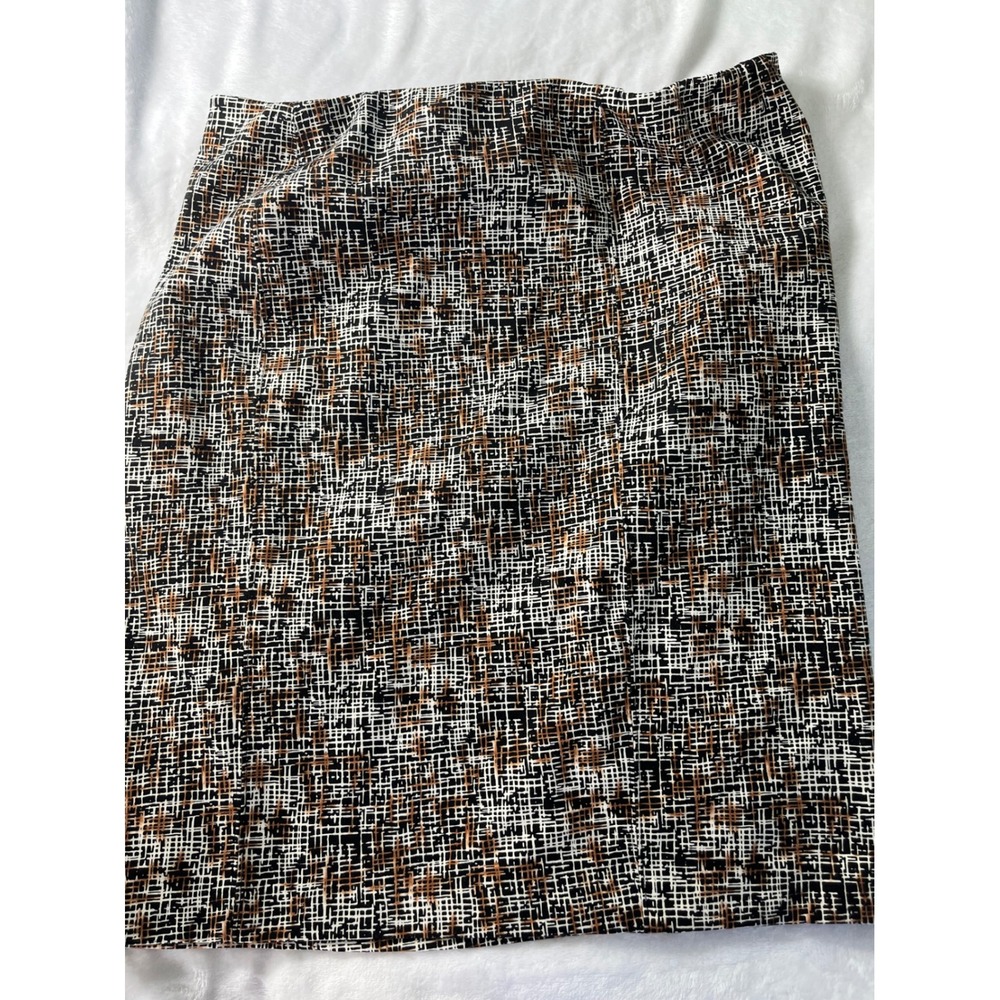 Olivia & Grace Womens‎ XL Pencil Skirt Knit Elastic Waist Business Casual Grid
